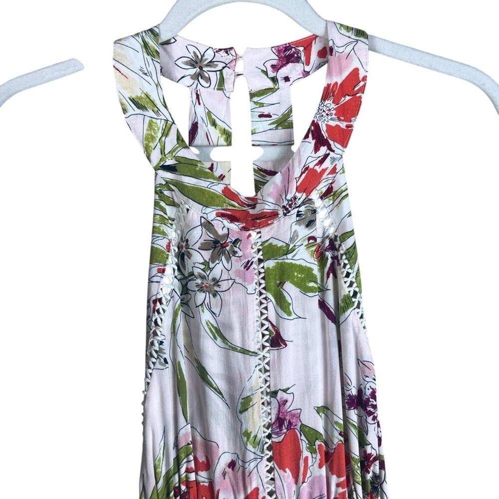 Abel the Label NWT Floral Maxi Dress Small Asymmetrical Tropical Anthropologie - Picture 4 of 14
